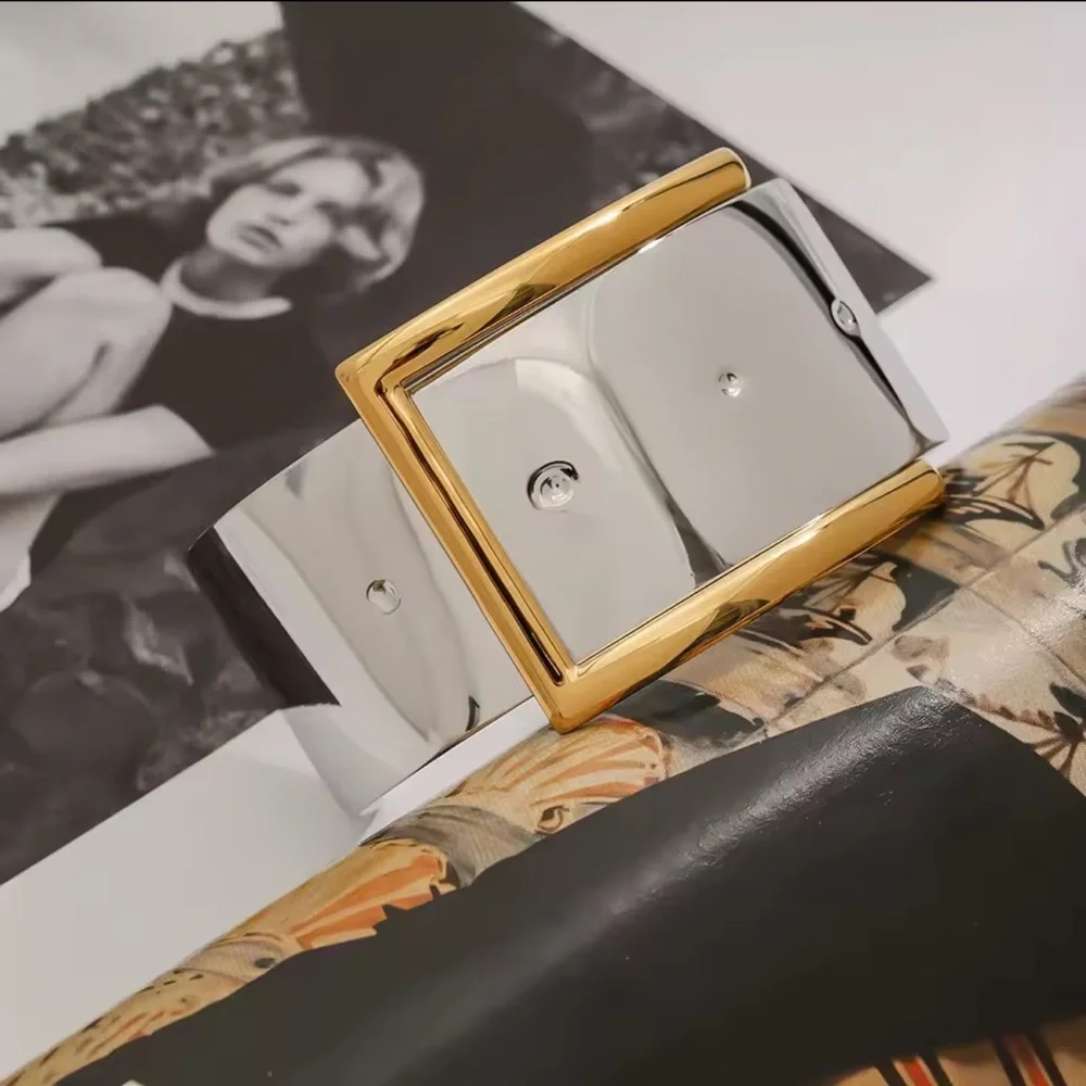 Belt Buckle Open Bracelet Stainless Steel - Picture 4 of 8